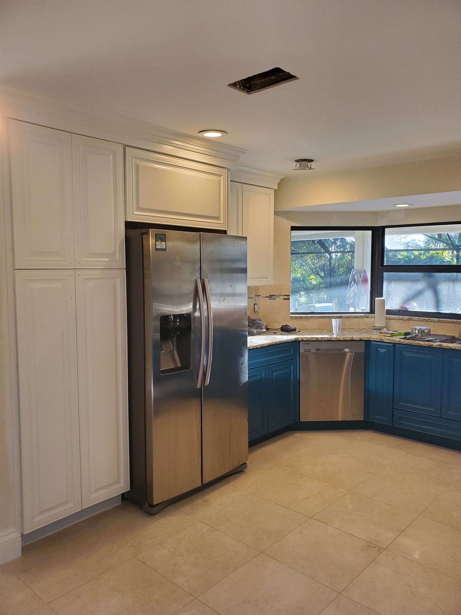 Kitchen cabinet repainting and refinishing detail